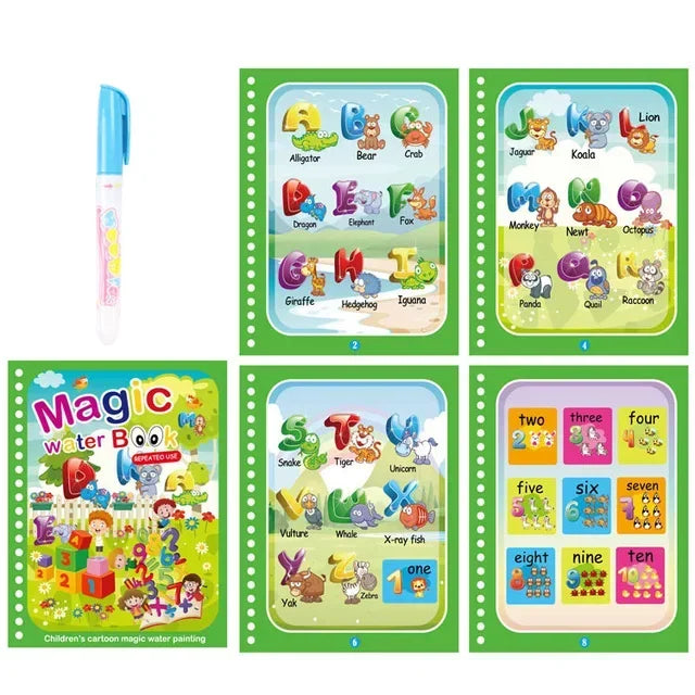 Livres de coloriage pour enfants, livre d'eau magique avec stylo de 2 à 4 ans, jouet éducatif d'apprentissage, jouets Montessori pour bébés
