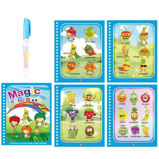 Livres de coloriage pour enfants, livre d'eau magique avec stylo de 2 à 4 ans, jouet éducatif d'apprentissage, jouets Montessori pour bébés