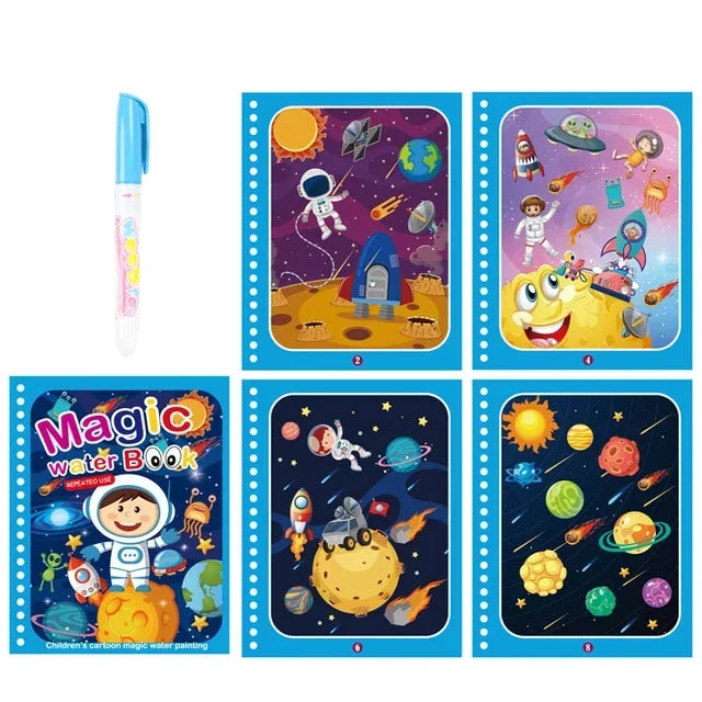Livres de coloriage pour enfants, livre d'eau magique avec stylo de 2 à 4 ans, jouet éducatif d'apprentissage, jouets Montessori pour bébés
